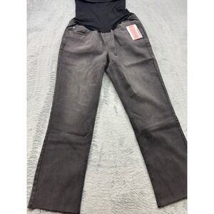 Motherhood Maternity Jeans Size M Short Black Wash Secret Fit Belly Raw Hem Boot